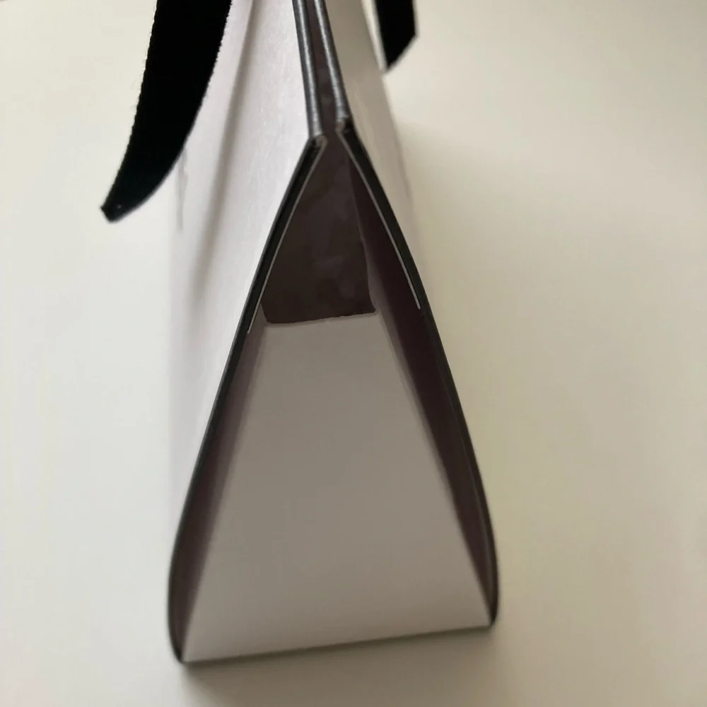 Chanel Origami Small White Paper Gift Bag Box with Ties